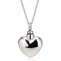 UNY Trendy Stainless Steel Cremation Jewelry Heart Ash Pendant Urn Necklace Memorial Keepsake Jewelry