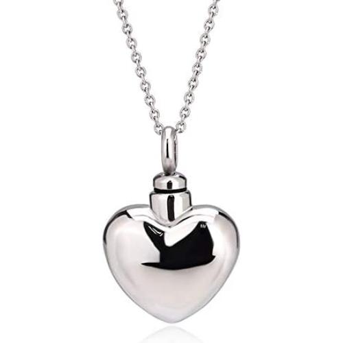 UNY Trendy Stainless Steel Cremation Jewelry Heart Ash Pendant Urn Necklace Memorial Keepsake Jewelry