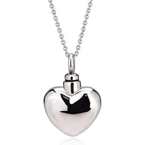 UNY Trendy Stainless Steel Cremation Jewelry Heart Ash Pendant Urn Necklace Memorial Keepsake Jewelry UNY Trendy Stainless Steel Cremation Jewelry Heart Ash Pendant Urn Necklace Memorial Keepsake Jewelry
