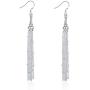 Fashion Beaded Threader Sterling Silver Plated Long Chain Dangle Drop Earrings for Women Girls Sensitive Ears Wedding Elegant Dangling Tassel Hook