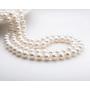 Pearl Strand Necklaces Freshwater Cultured Pearls Beaded Necklace for Women Brides Costume Wedding 6-7mm/7-8mm/8-9mm/9-10mm/10-11mm Pearl Jewelry Gift with Sterling Silver Clasp 18/20/36 Inches