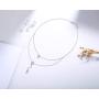 MUATOGIML 925 Sterling Silver Y-Shaped Love Heart Cross Double Layered Necklace Jewelry Gift for Women Girls