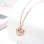 Cute Pig Pendant Necklace Rose Gold Sweet Animal Necklace Gift for Women Girls (with crystal)