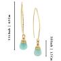 Women’s 14k Gold Filled Hand Wrapped Amazonite Gemstone Long Wire Threader Earrings
