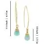 Women’s 14k Gold Filled Hand Wrapped Amazonite Gemstone Long Wire Threader Earrings