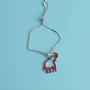 AKTAP DST Jewelry Greek Sorority Gift Delta Sigma Theta Red Elephant Bracelet Delta Sorority Keychain for Women Girls