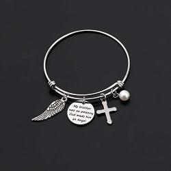 WUSUANED Memorial Bracelet Loss Jewelry My Brother Was So Amazing God Made His My Angel Sympathy Gift Remembering Loss of Brother