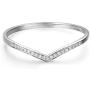 HAFEEZ CENTER 14k Gold V Shape Curved Chevron Moissanite Wedding Band Ring