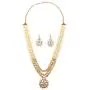 Touchstone Indian Bollywood Handcrafted Traditional Royal Mughal Kundan Polki Meenakari Enamel Colorful Wedding Designer Jewelry Long Necklace Set in Gold and Silver Tone for Women.