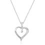 Sterling Silver Diamond Heart Pendant Necklace (1/10cttw), 18''