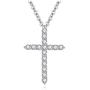KOEDLN Full Shining Zircon Crystal Cross Pandent Neckalce Christian Religion Protect Luck Necklace for Women Girls Jewelry
