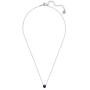 Swarovski Womens 125th Anniversary Attract Round Crystal Necklace and Pierced Earring Jewelry Set, Blue Crystals with Rhodium Plated Metal