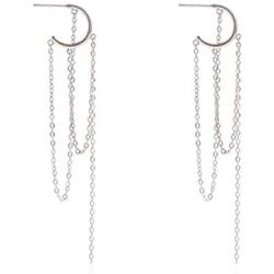 SLUYNZ 925 Sterling Silver Huggie Stud Earrings Dangle Earrings Tassel for Women Teen Girls Elegant Dangle Earrings