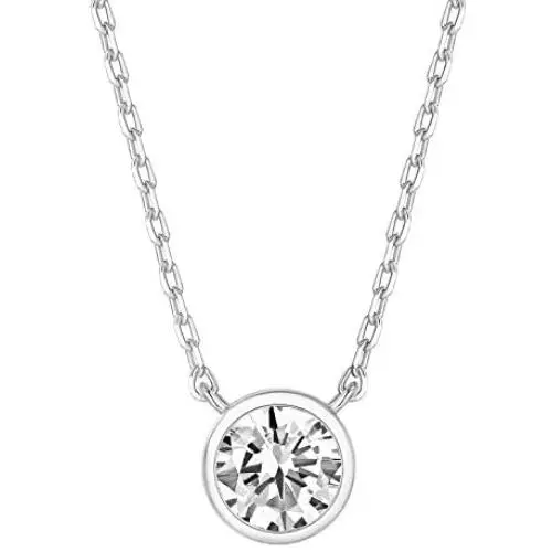 PAVOI 14K Gold Plated 1.00 ct (D Color, VVS Clarity) CZ Simulated Diamond Bezel-Set Solitaire Choker Necklace | Sterling Silver Necklace for Women