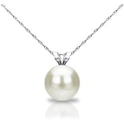 14k Gold 8-8.5mm Round Freshwater Cultured Pearl Rope Chain Pendant Necklace, 18''