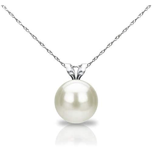 14k Gold 8-8.5mm Round Freshwater Cultured Pearl Rope Chain Pendant Necklace, 18''