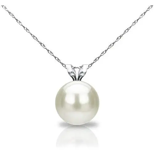 14k Gold 8-8.5mm Round Freshwater Cultured Pearl Rope Chain Pendant Necklace, 18'' 14k Gold 8-8.5mm Round Freshwater Cultured Pearl Rope Chain Pendant Necklace, 18''