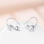 Cat Dangle Earrings 925 Sterling Silver Pull Through Animal Cat Hoop Earrings for Women Christmas Gifts(Cat earrings 1)