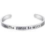 LParkin May The Force Be with You Cuff Bracelet Stainless Steel High Polished Finish Cuff Bracelet Men Women