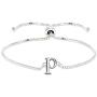 Sterling Silver Initial Alphabet Letter Name Adjustable Bracelet Personalized Gifts for Women, Teens or Girls