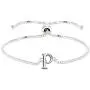 Sterling Silver Initial Alphabet Letter Name Adjustable Bracelet Personalized Gifts for Women, Teens or Girls