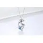 Dolphin Necklace 925 Sterling Silver Dolphin Jewelry with Blue Heart Shaped Crystals Circle Pendant Necklace Dolphin Mother Day Gift for Women Girls