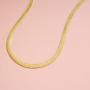 Reoxvo 18K Gold Chain Necklaces for Women | Flat Herringbone Snake Chain Necklace(5mm)