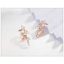 Viennois Necklace and Earrings Jewelry Set Gifts fit with Wedding, Prom, Bridesmaids or Mother (Rose Gold Earrings)