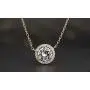MIA SARINE Sterling Silver Solitaire with Halo Cubic Zirconia Necklace for Women MIA SARINE Sterling Silver Solitaire with Halo Cubic Zirconia Necklace for Women