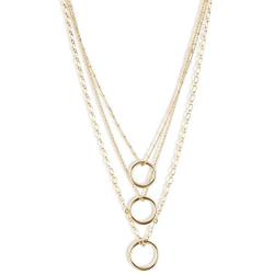 Lucky Brand Link Loop Chain Layer Necklace, Gold