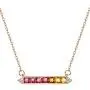 18K Rose Gold Plated S925 Fancy Colored Pendant Necklace Rainbow Color Birthstone Ruby Sapphire Baguette Necklace 16-18'' Fine Jewelry for Women Gilrs 18K Rose Gold Plated S925 Fancy Colored Pendant Necklace Rainbow Color Birthstone Ruby Sapphire Baguette Necklace 16-18'' Fine Jewelry for Women Gilrs