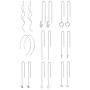 Ofeiyaa 9 Pairs Chain Tassel Earrings Wave Threader Ball Dangle Drop Chain Earrings Set Curved Threader Earrings For Women Girls Silver Gold Tone