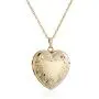 14k Yellow Gold-Filled Engraved Four-Picture Heart Locket Necklace, 20''