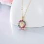 Blocaci 14K Yellow Gold Peacock Pendant Necklaces for Women Cubic Zirconia Anniversary Valentines Day, Jewelry for Wife Girlfriend Mother, 18