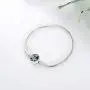 LONAGO Jewelry Moments Daisy Flower Snake Chain Charm 925 Sterling Silver Blue Crystal Bracelet Fit Pandora Charm Birthday Gift for Women Mom LONAGO Jewelry Moments Daisy Flower Snake Chain Charm 925 Sterling Silver Blue Crystal Bracelet Fit Pandora Charm Birthday Gift for Women Mom