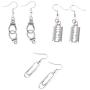 3 Pairs Gothic Razor Blade Dangle Earrings Set for Women Girls, Cute Handcuffs Shape Dangle Earrings Gothic Paper Clip Rock Earring Jewelry