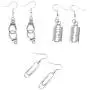 3 Pairs Gothic Razor Blade Dangle Earrings Set for Women Girls, Cute Handcuffs Shape Dangle Earrings Gothic Paper Clip Rock Earring Jewelry