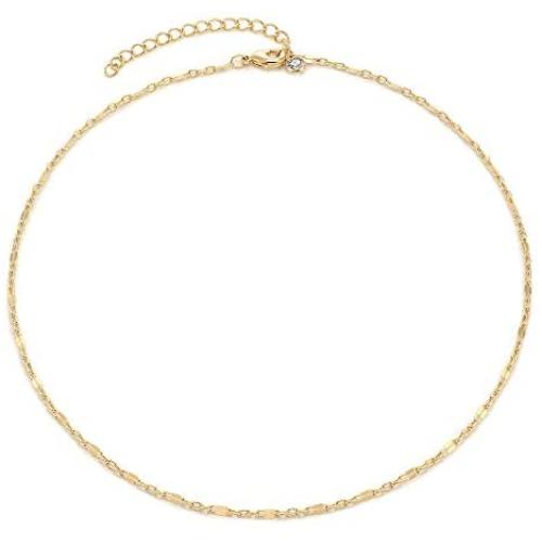 BENEIGE 14K Gold Choker Necklaces for Women Evil Eye Turquoise Lace Rope Beaded Satellite Link Chain Layered Dainty Chokers Jewelry……