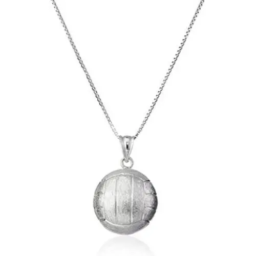 Honolulu Jewelry Company Sterling Silver 3-d Volleyball Necklace Pendant with 18'' Box Chain Honolulu Jewelry Company Sterling Silver 3-d Volleyball Necklace Pendant with 18'' Box Chain