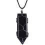 Nupuyai Healing Crystal Point Pendant with Chain for Women Men, Handmade Wire Wrapped Amulet Stone Necklace 19.6''