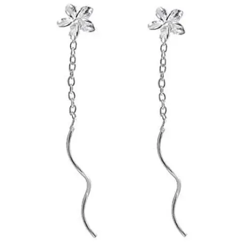SLUYNZ 925 Sterling Silver Plumeria Flowers Tassel Earrings Dangle for Women Teen Girls Plumeria Flowers Earrings Threader Earrings SLUYNZ 925 Sterling Silver Plumeria Flowers Tassel Earrings Dangle for Women Teen Girls Plumeria Flowers Earrings Threader Earrings
