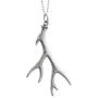 FashionJunkie4Life Sterling Silver Textured Deer Antler Pendant Necklace, 18'' Chain