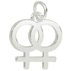 Fundraising For A Cause | Silver Lesbian/Same Sex Female Symbol Charm - LGBTQ Gay Pride (1 Charm - Retail)