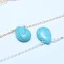 YienDoo Bohemian Turquoise Necklace with Simple Blue Water Drop Pendant Fashion Necklaces Chain Jewelry for women and girls (Silver)