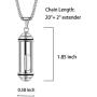 CHISMORL Clear Glass Cremation Pendant Necklace for Ashes Stainless Steel Memorial Cremains Urn Keepsake Jewelry