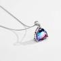 Mystic Topaz Pendant Necklace Sterling Silver Rainbow Stone Trillion Cut Gemstone Fine Jewelry for Women