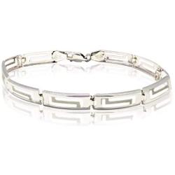 YOSI ALTMANN - Sterling Silver Greek Key Link Bracelet for Woman 7 inch Hand Made 0.925