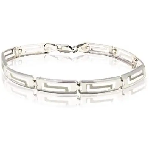 YOSI ALTMANN - Sterling Silver Greek Key Link Bracelet for Woman 7 inch Hand Made 0.925 YOSI ALTMANN - Sterling Silver Greek Key Link Bracelet for Woman 7 inch Hand Made 0.925