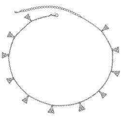 Sterling Silver Jewelry Choker Necklace Pendant Disc Chain Statement Necklace For Women Girls 13+3 inches