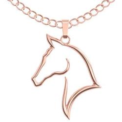 Happy Kisses Horse Necklace – Horse Gift for Horseback Riders – Cute Outline Pendant for Women & Girls - Sweet Message Card